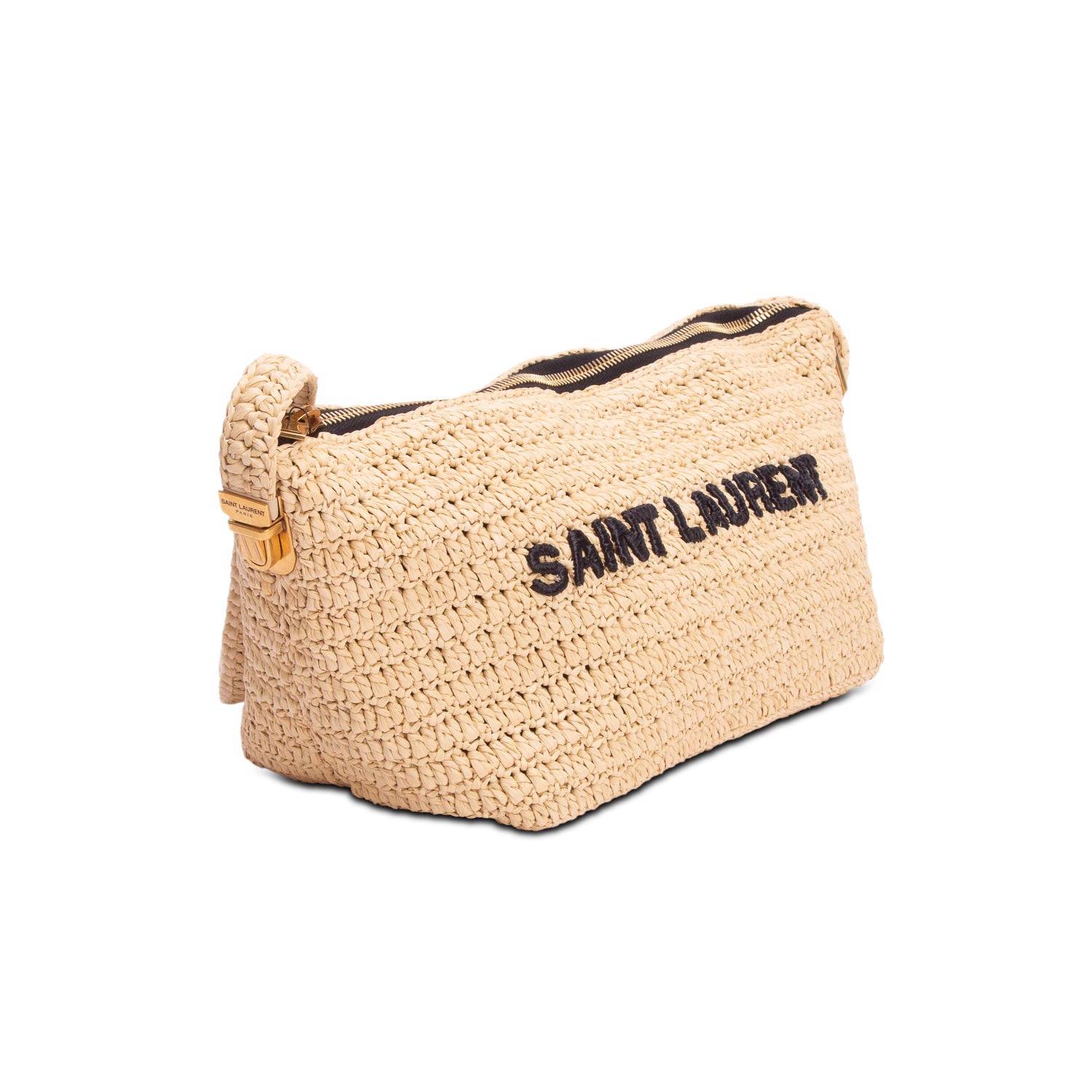Saint Laurent 2022 Raffia Crossbody Shoulder Bag w/ Box