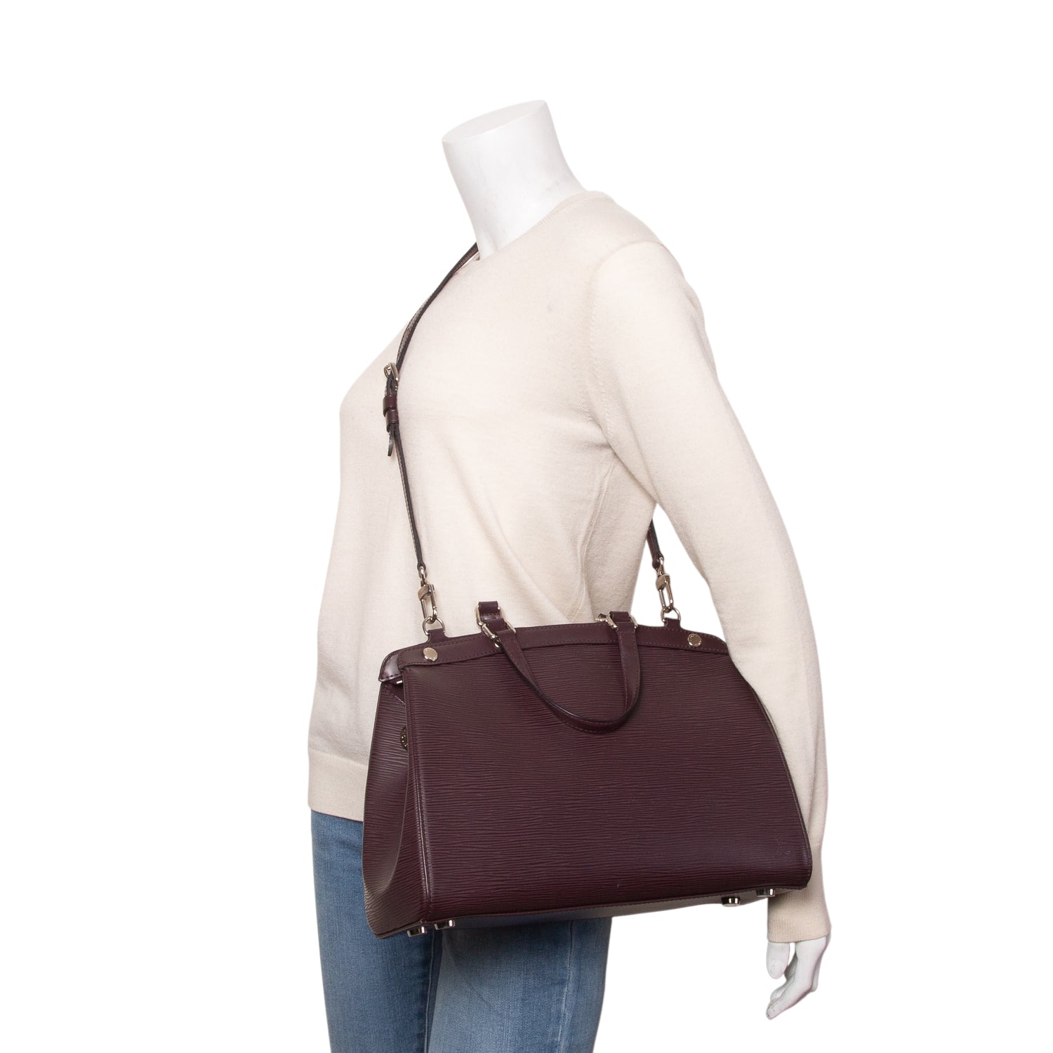Louis Vuitton Purple Epi Leather Brea MM w/ Strap & Receipt