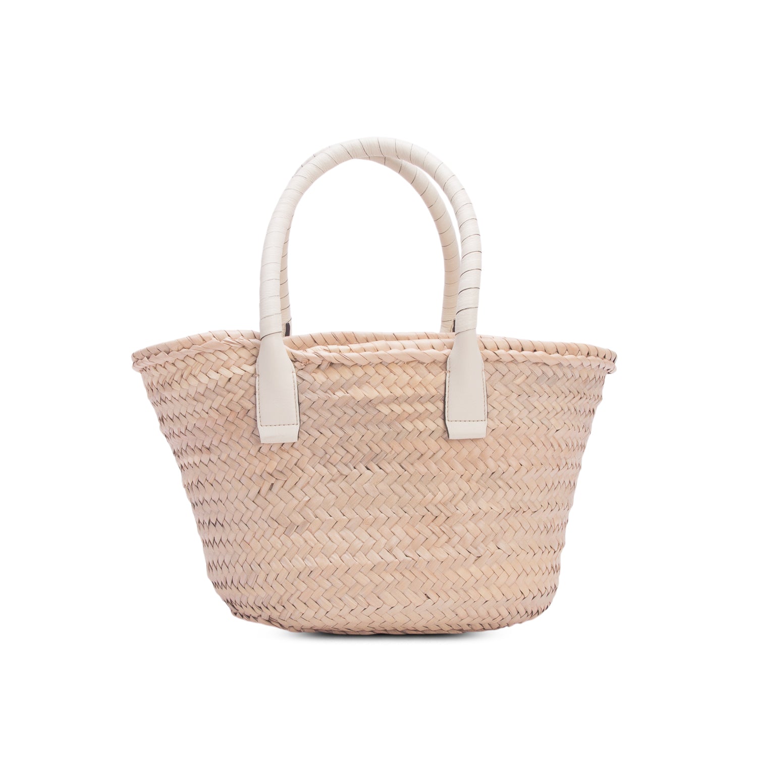 Chloe 2020 White Raffia Grain Calfskin Medium Marcie Basket Bag w/ Authenticity Card