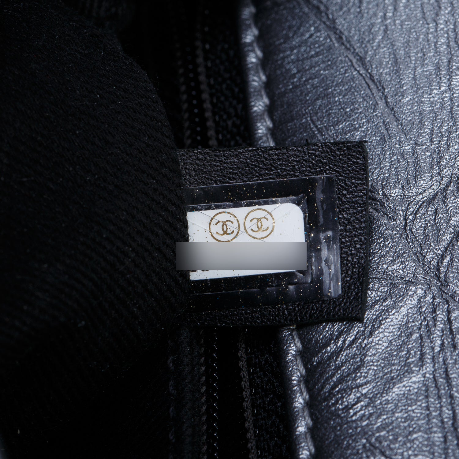 Chanel Grey Metallic Aged Calfskin Quilted Mini Coco Handle Flap
