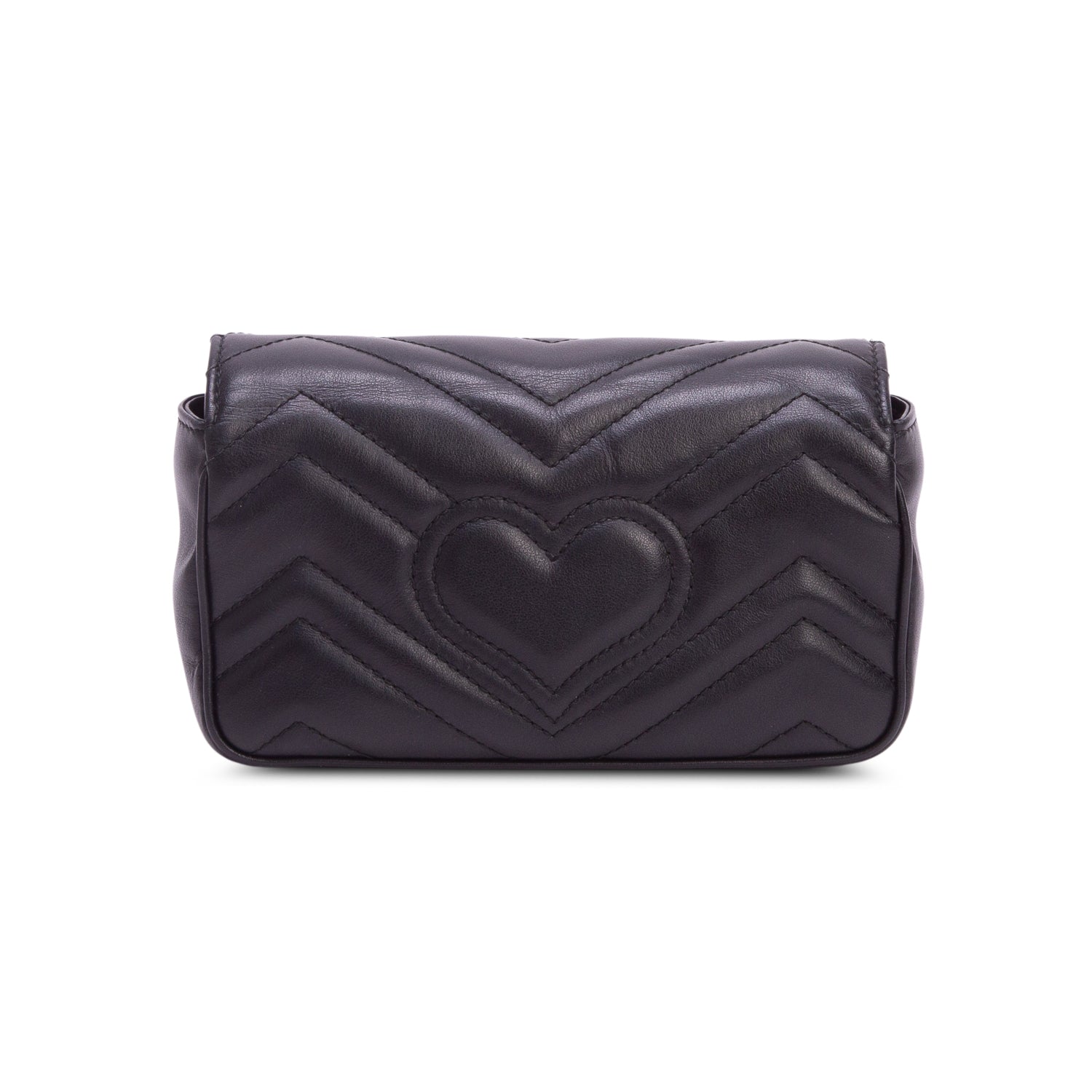 Gucci Black GG Marmont Matelasse Leather Super Mini Bag w/ Box