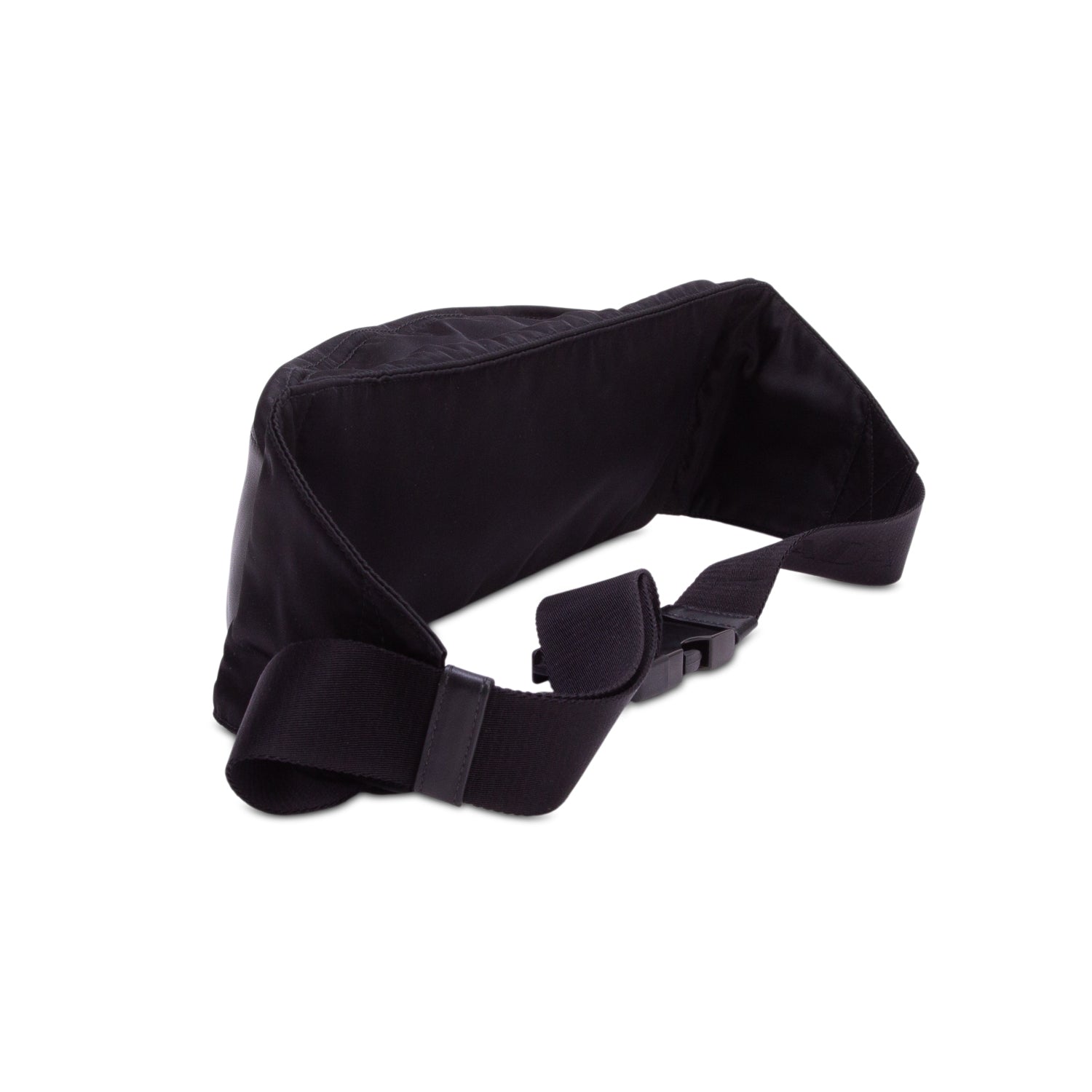 Prada Black Nappa Tessuto Nylon Stripe Montagne Belt Bag