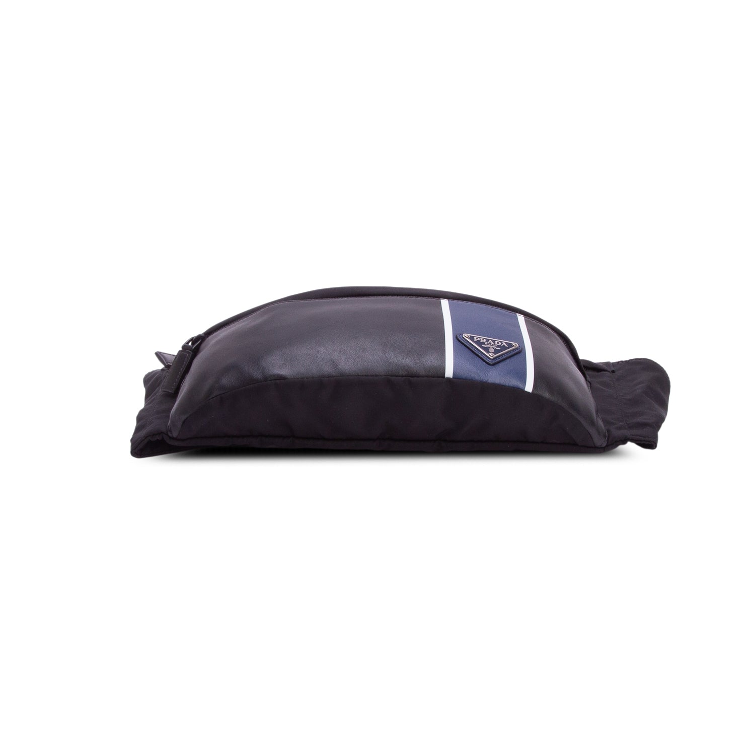 Prada Black Nappa Tessuto Nylon Stripe Montagne Belt Bag