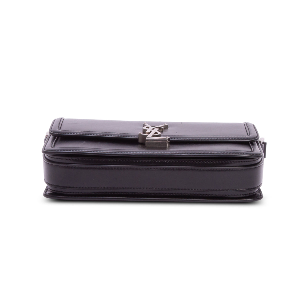 Saint Laurent 2023 Black Box Calfskin Monogram Medium Solferino Satchel