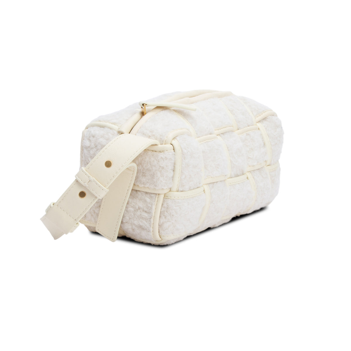 Bottega Yellow Shearling Small Brick Bag