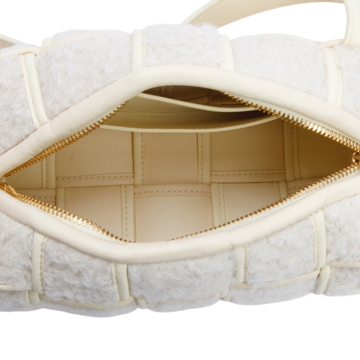 Bottega Yellow Shearling Small Brick Bag