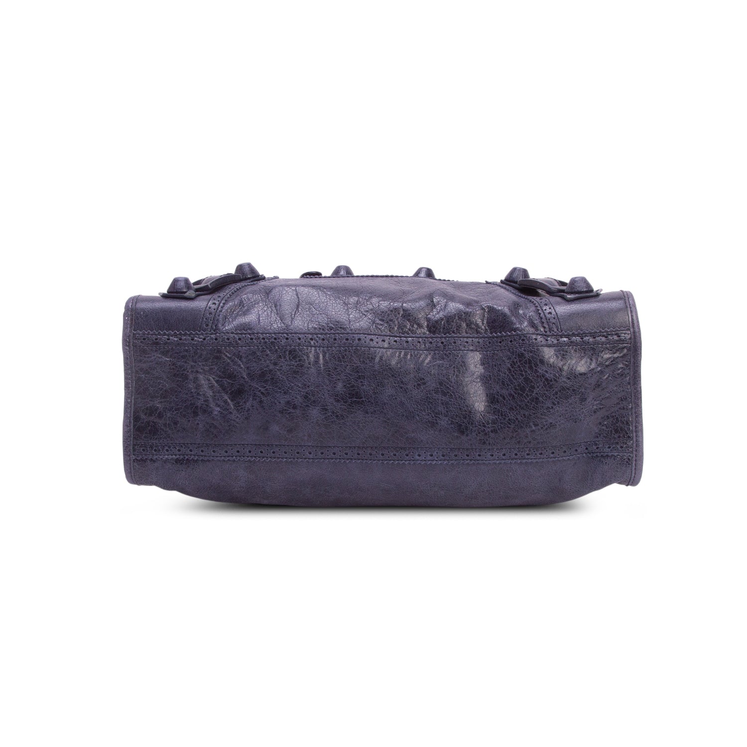 Balenciaga Navy Agneau Giant Broques Covered Hardware City Bag w/ Strap