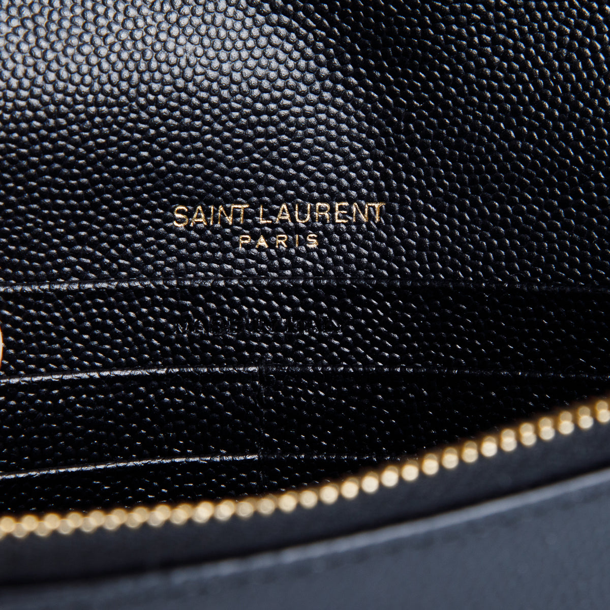 Saint Laurent 2021 Black Grain De Poudre Classic Monogram Kate Tassel Chain Wallet