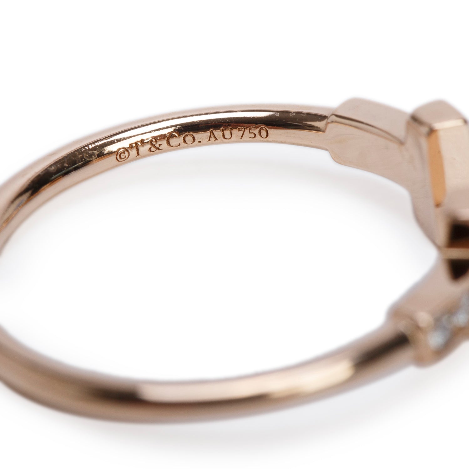 Tiffany & Co. 18k Yellow Gold T Wire Diamond Ring, Size 8 w/ Box
