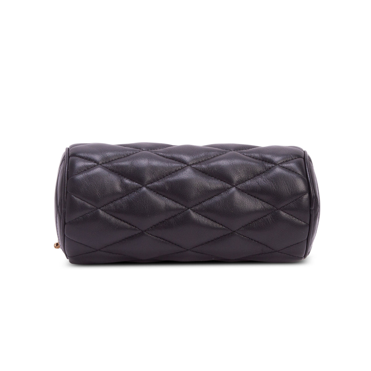 Saint Laurent 2022 Black Quilted Lambskin Leather Mini Sade Tube Bag