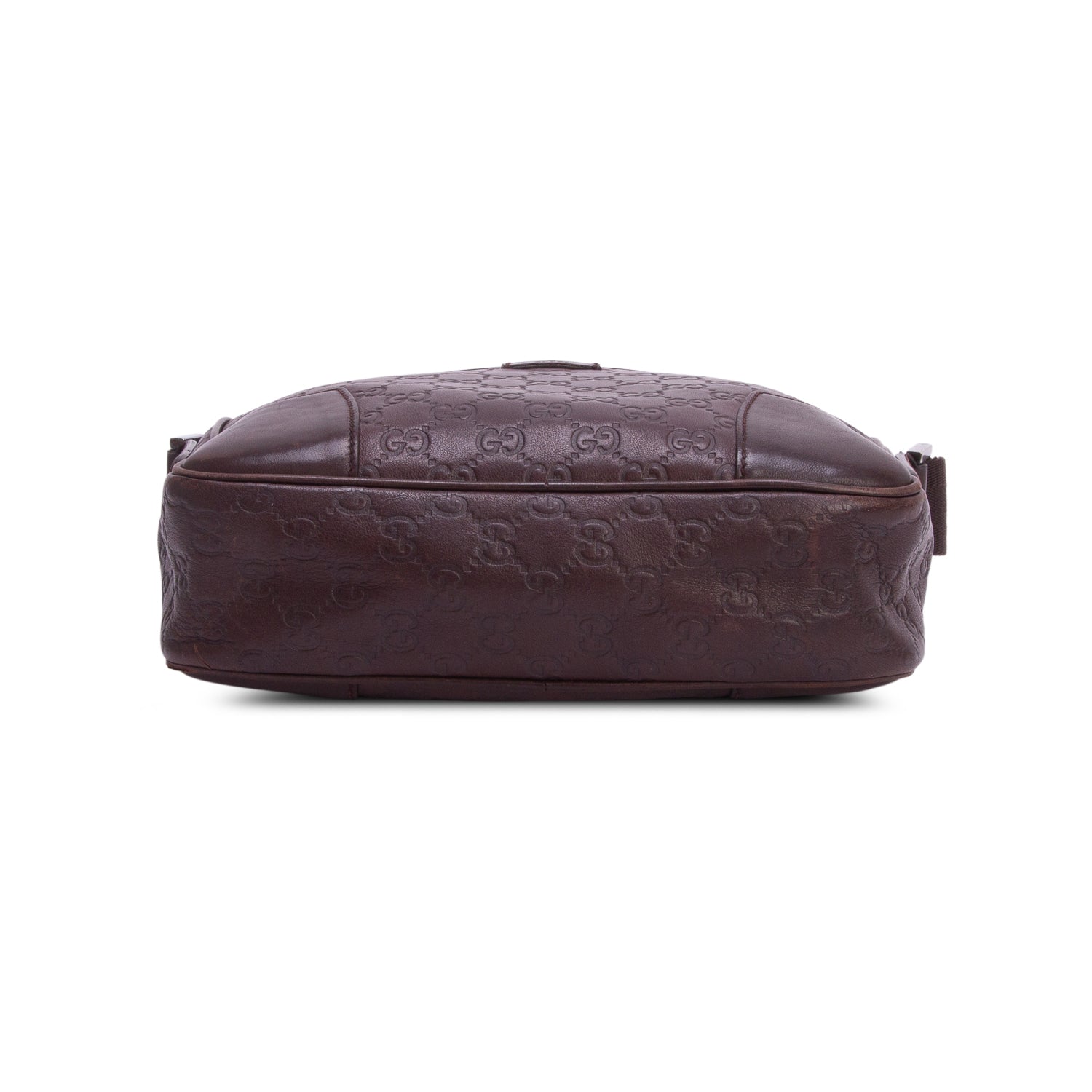 Gucci Brown Calfskin Signature Messenger Bag