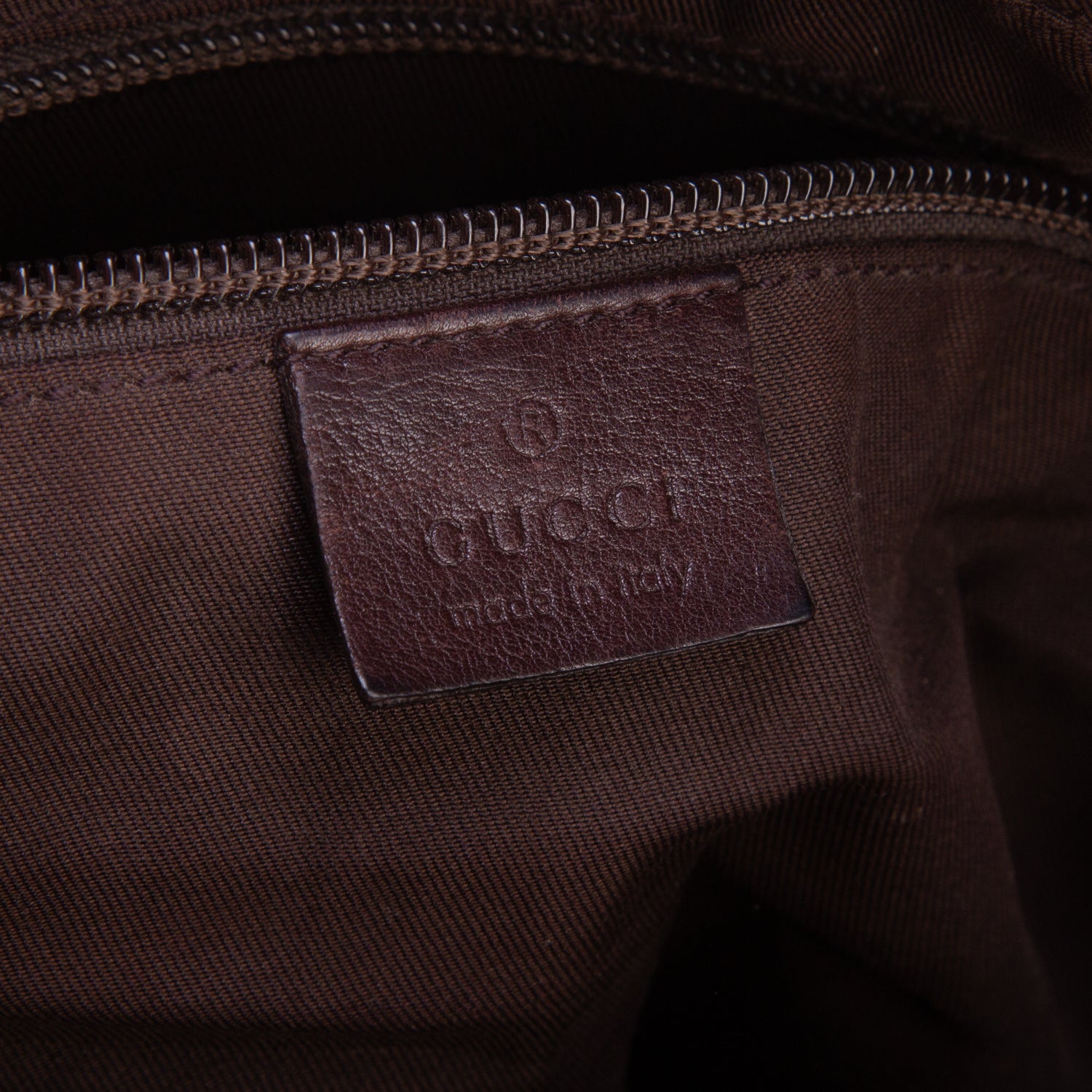 Gucci Brown Calfskin Signature Messenger Bag