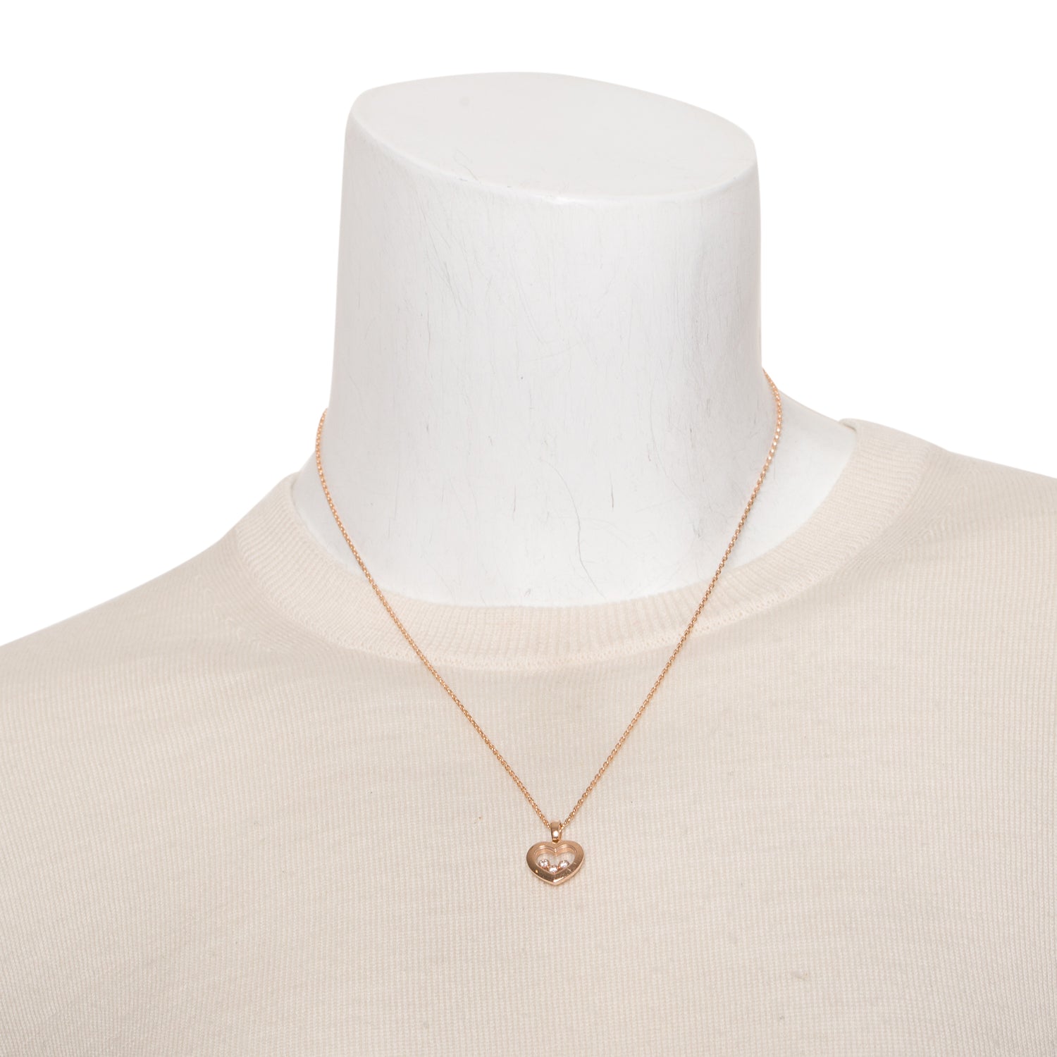 Chopard 18k Rose Gold Happy Diamond Icons Heart Pendant Necklace w/ Box & Papers