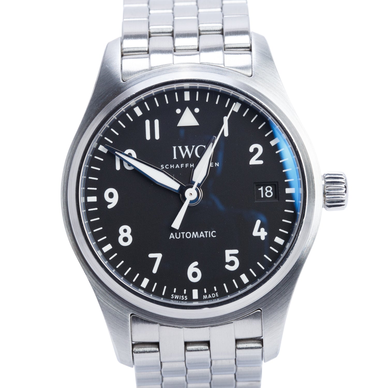 IWC 2025 Stainless Steel Pilot's 36 MM Automatic Watch Black Dial IW324010 w/ Box & Papers
