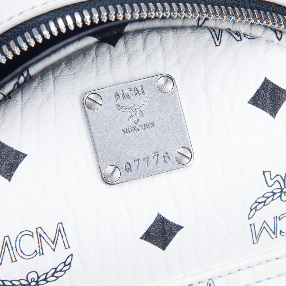 MCM White Visetos Mini Stark Bebe Boo Side Studs Mini Stark Backpack