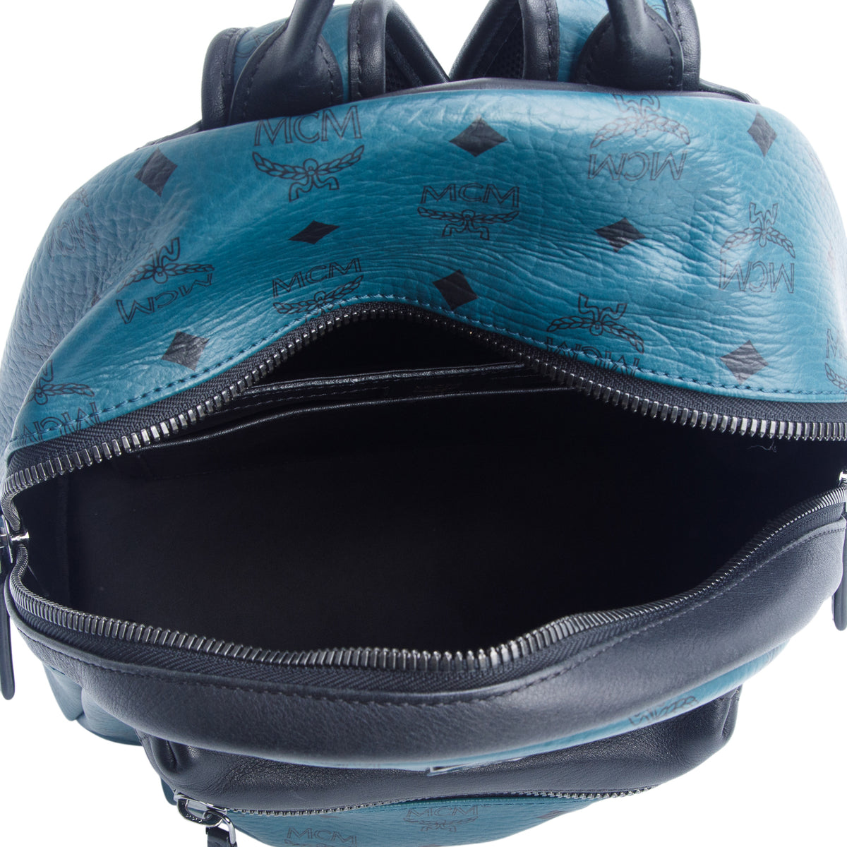 MCM Green Visetos Small Stark Backpack