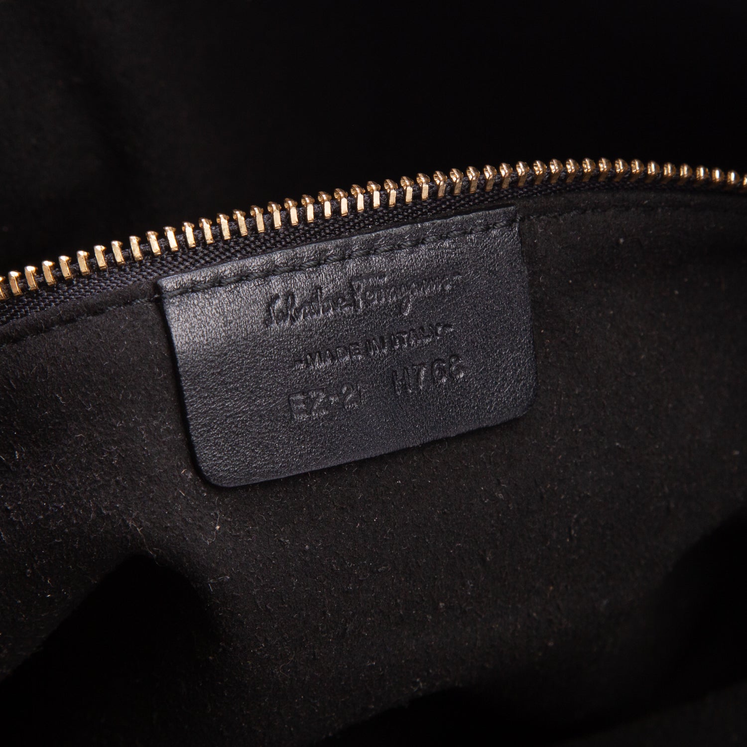 Ferragamo Black Hammered Calfskin Hobo Bag