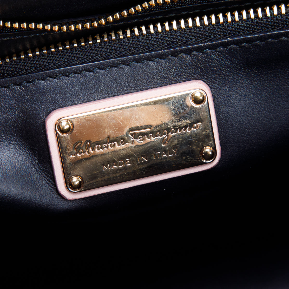 Ferragamo Pink Smooth Calfskin Vara Bow Shoulder Bag