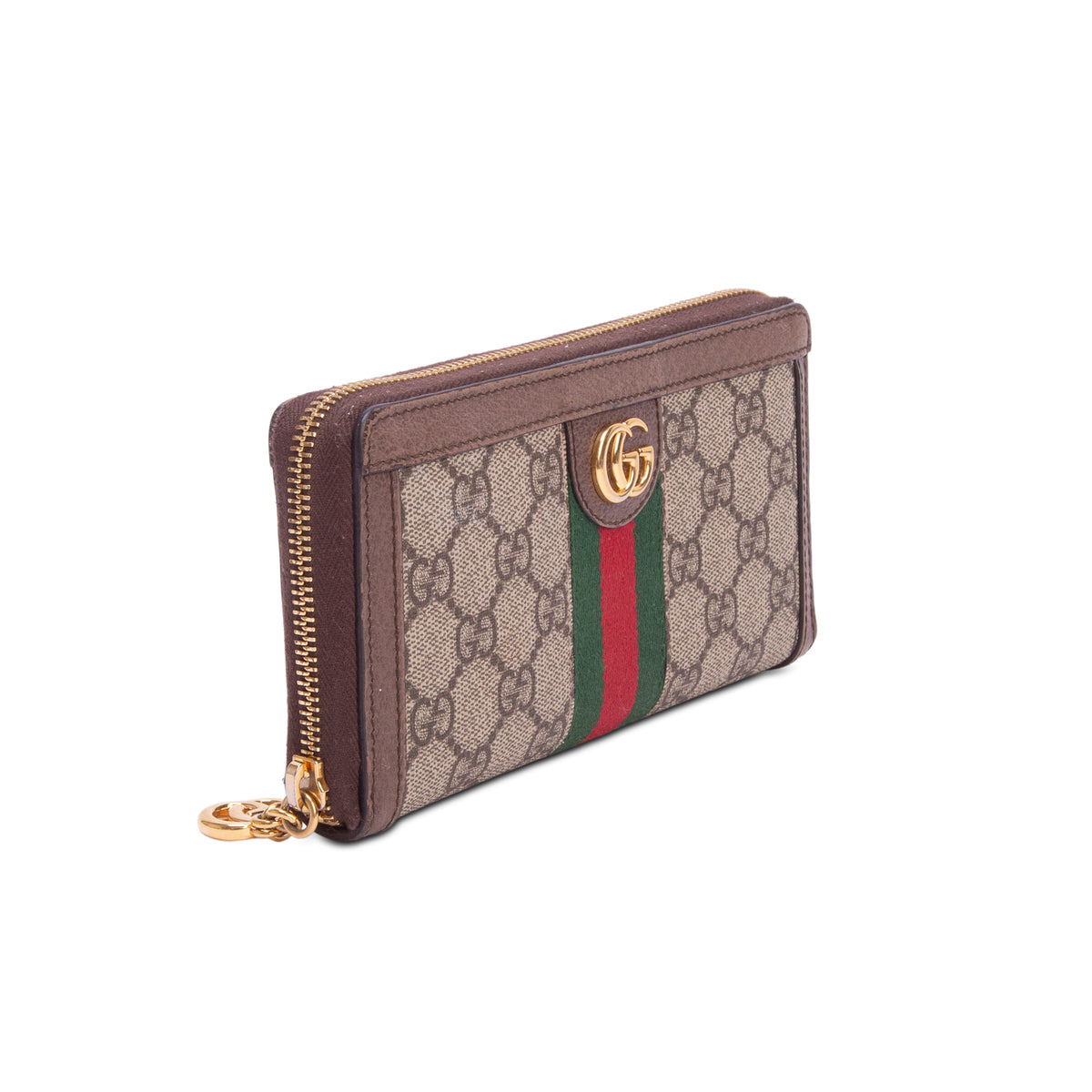 Gucci GG Supreme Web Ophidia Zip Around Wallet
