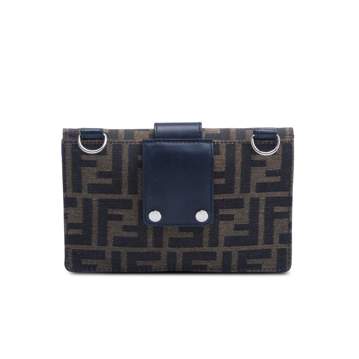 Fendi Brown Recycled Fabric Jacquard Vitello Grace FF 1974 Baguette Belt Pouch