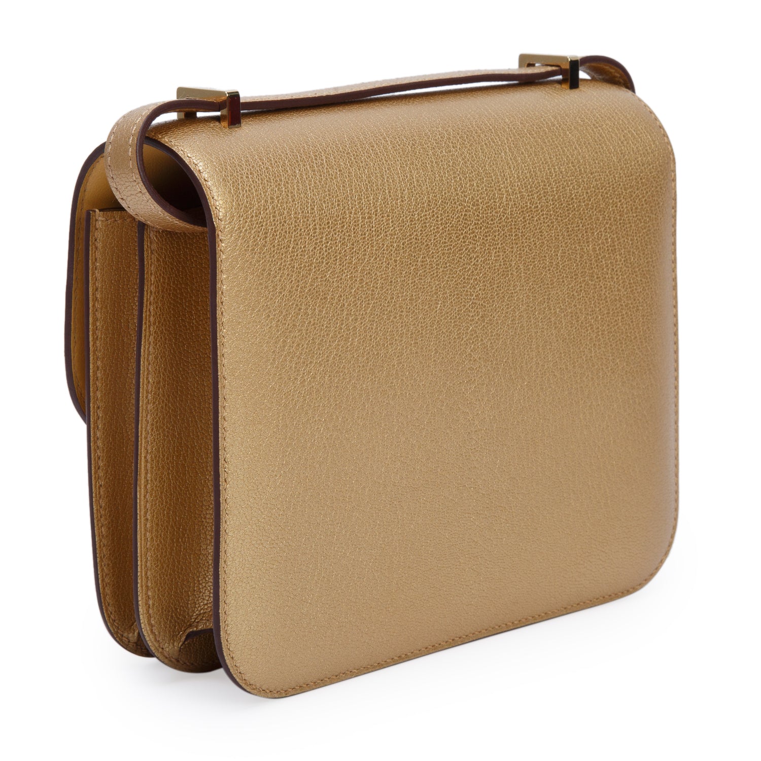Hermes 2024 Metallic Dore Chevre Chamkilight Constance 18 w/ Box
