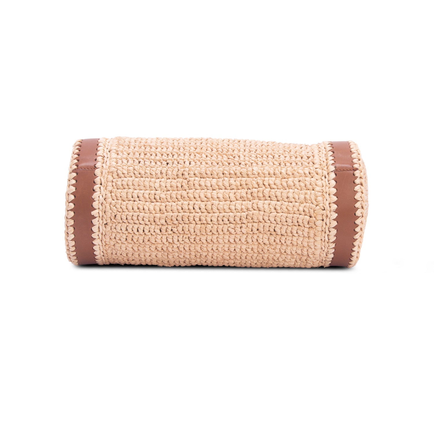 Saint Laurent 2023 Neutral Raffia Small Sade Tube Bag
