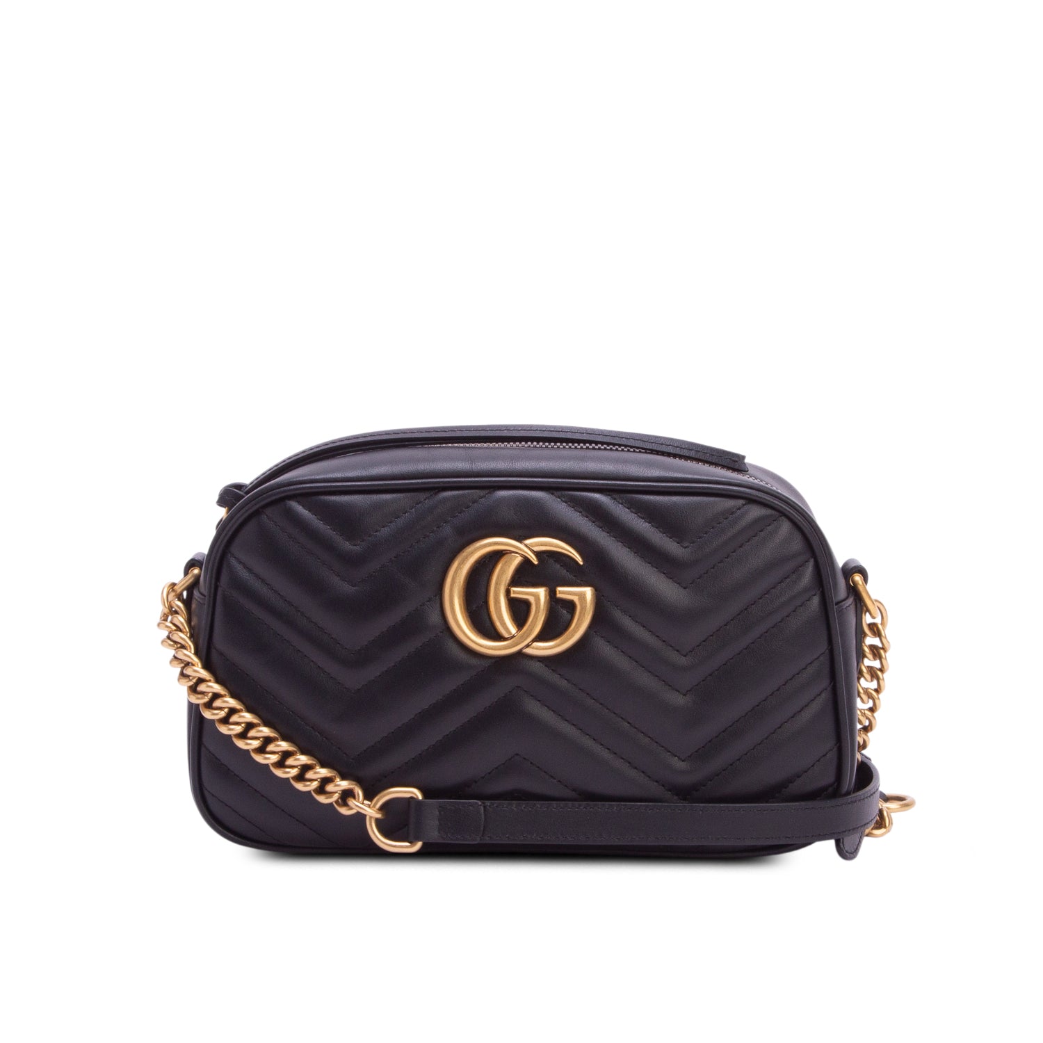 Gucci Black GG Marmont Matelasse Small Camera Bag