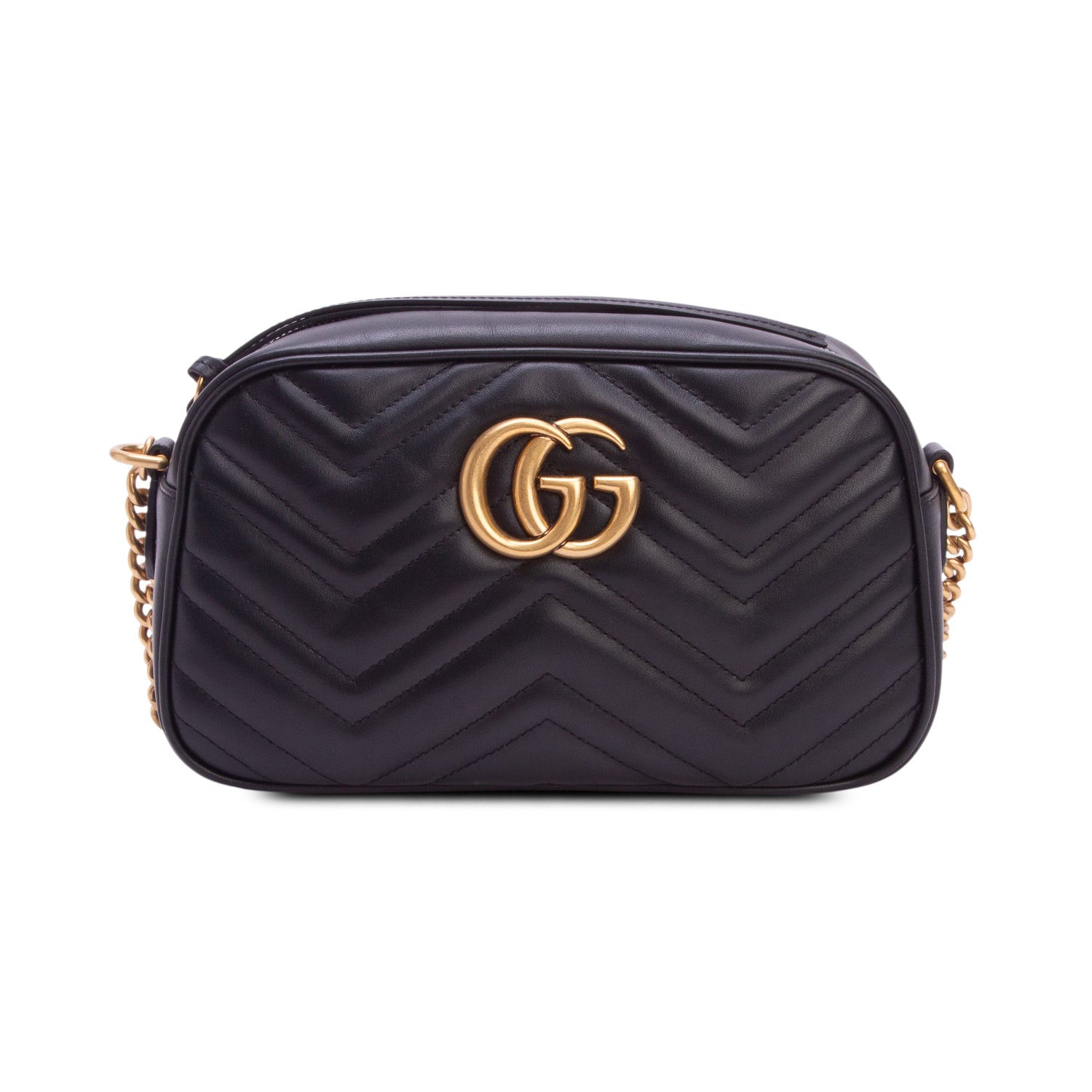 Gucci Black GG Marmont Matelasse Small Camera Bag