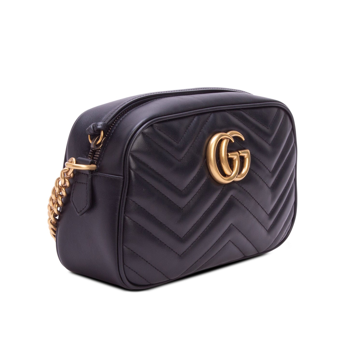 Gucci Black GG Marmont Matelasse Small Camera Bag
