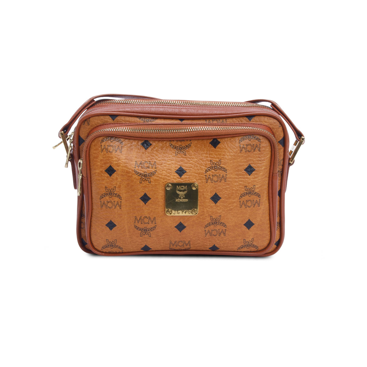 MCM Vintage Cognac Visetos Crossbody Bag