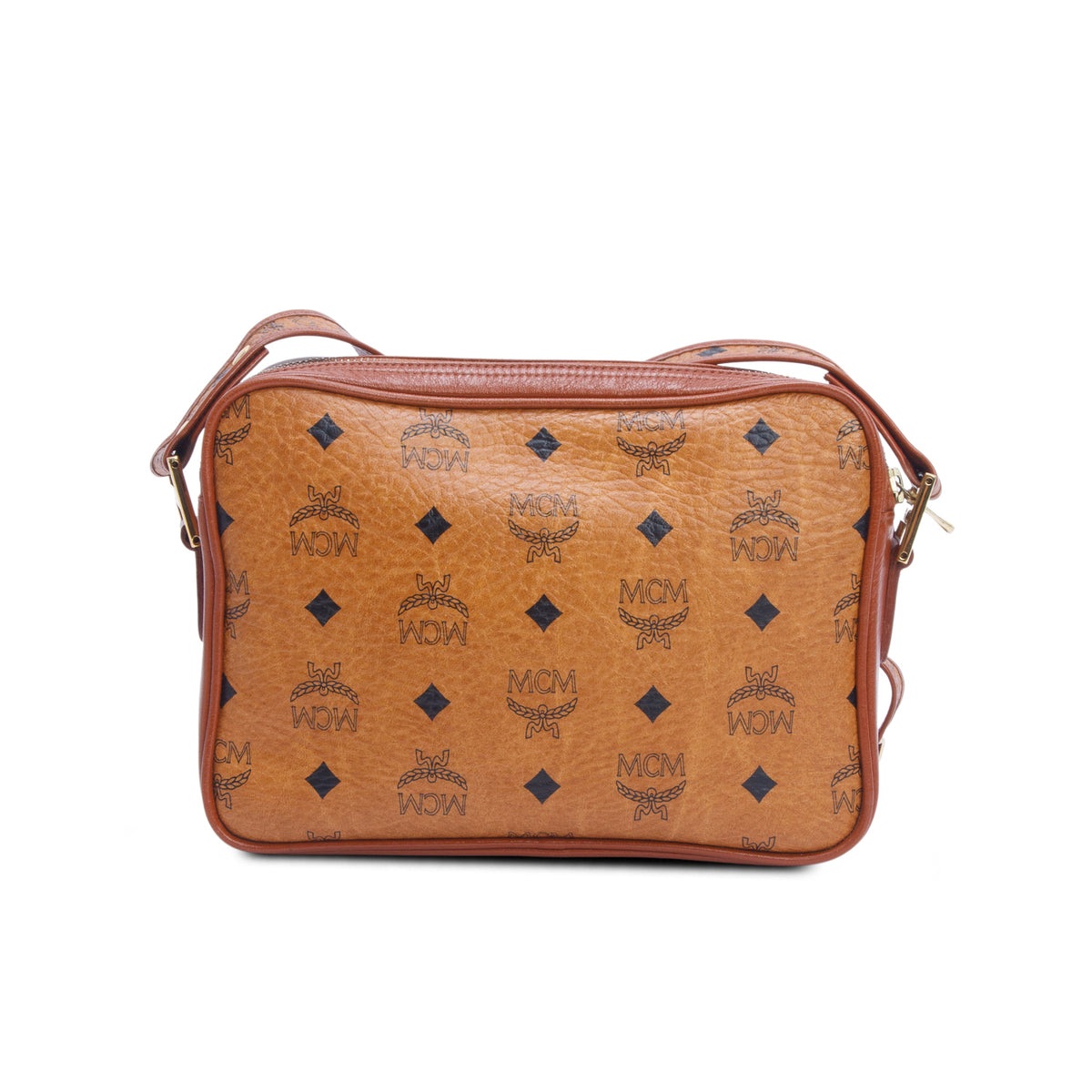 MCM Vintage Cognac Visetos Crossbody Bag