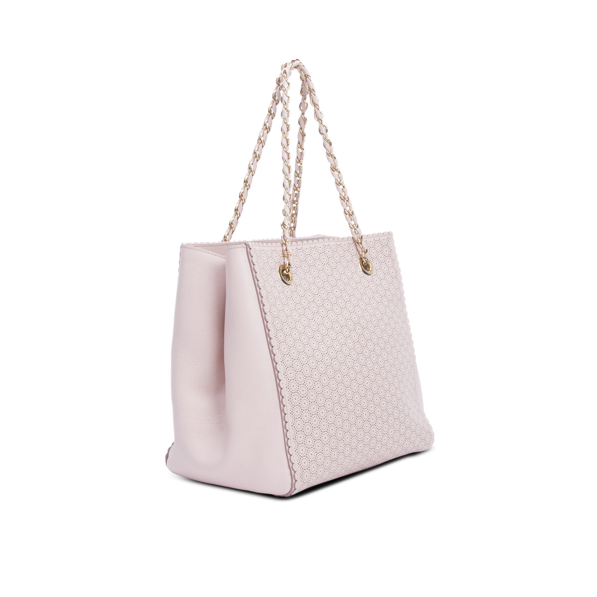 Ferragamo Pink Calfskin Melike Chain Tote
