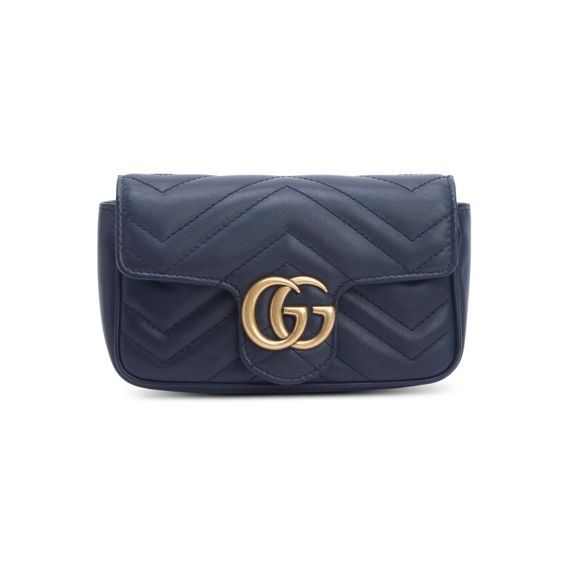 Gucci Black GG Marmont Matelasse Leather Super Mini Bag