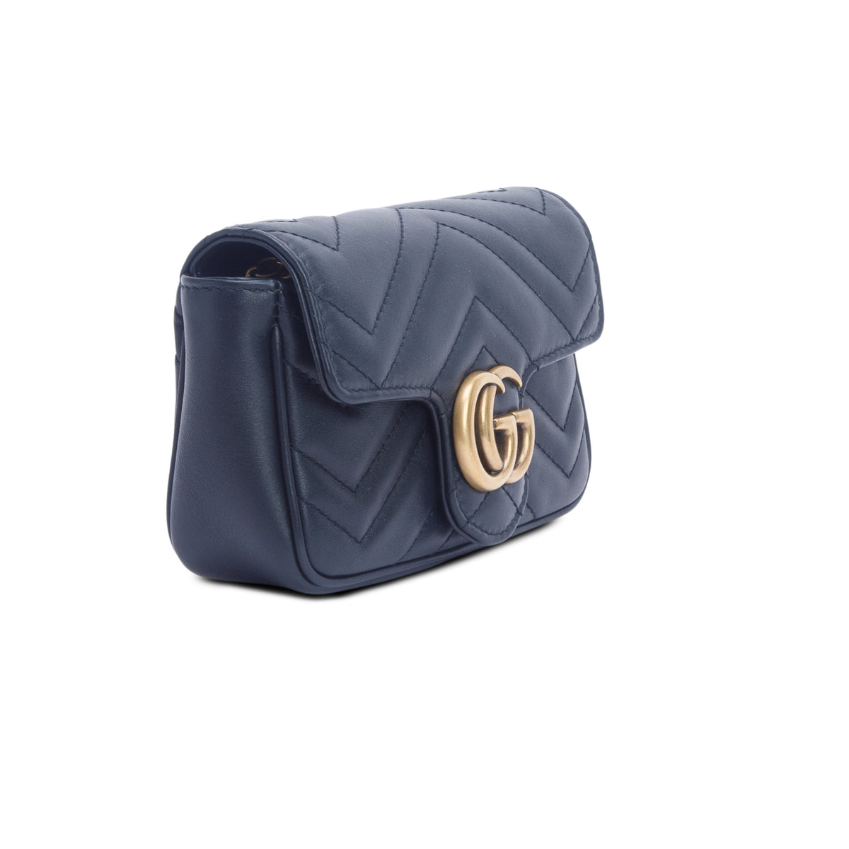 Gucci Black GG Marmont Matelasse Leather Super Mini Bag