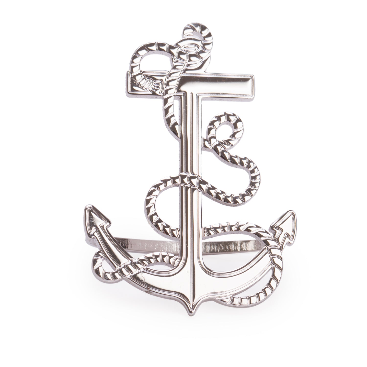 Hermes 2025 Palladium-Plated Metal Ancre Marine Scarf 70 Ring w/ Box & Receipt
