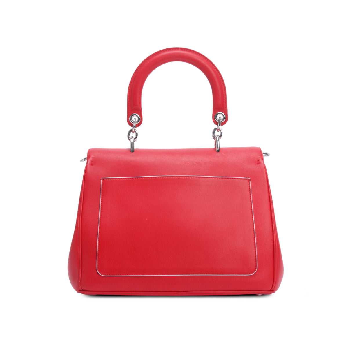 Christian Dior Red Smooth Calfskin Medium Mini Be Dior Flap w/ Strap