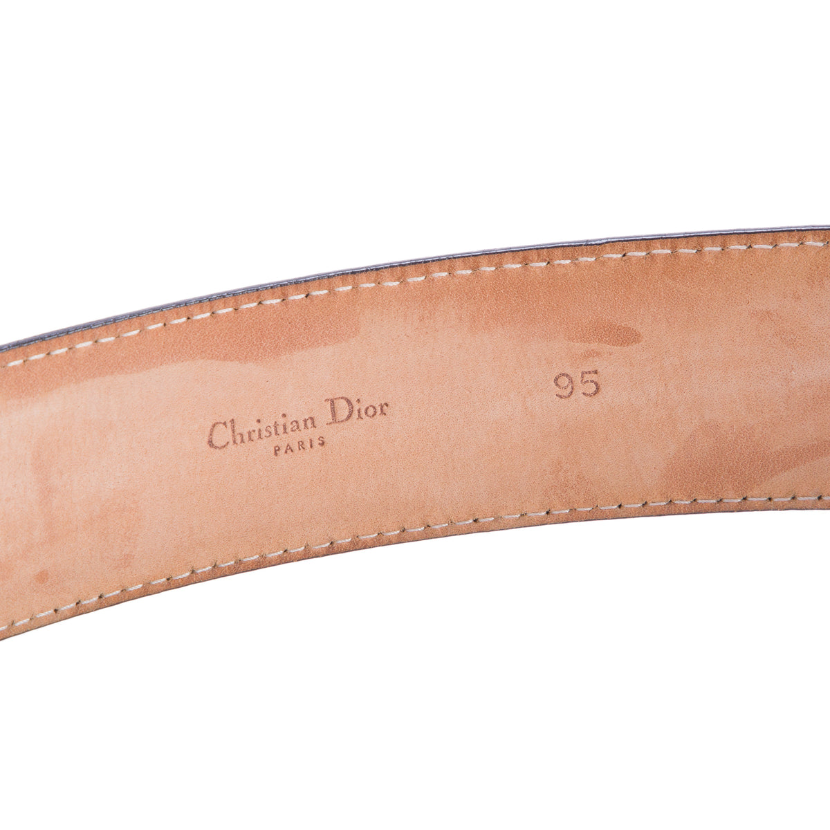 Christian Dior Olive Green Patent Leather Diorissimo 40 MM Logo Buckle Belt, 95 w/ Box
