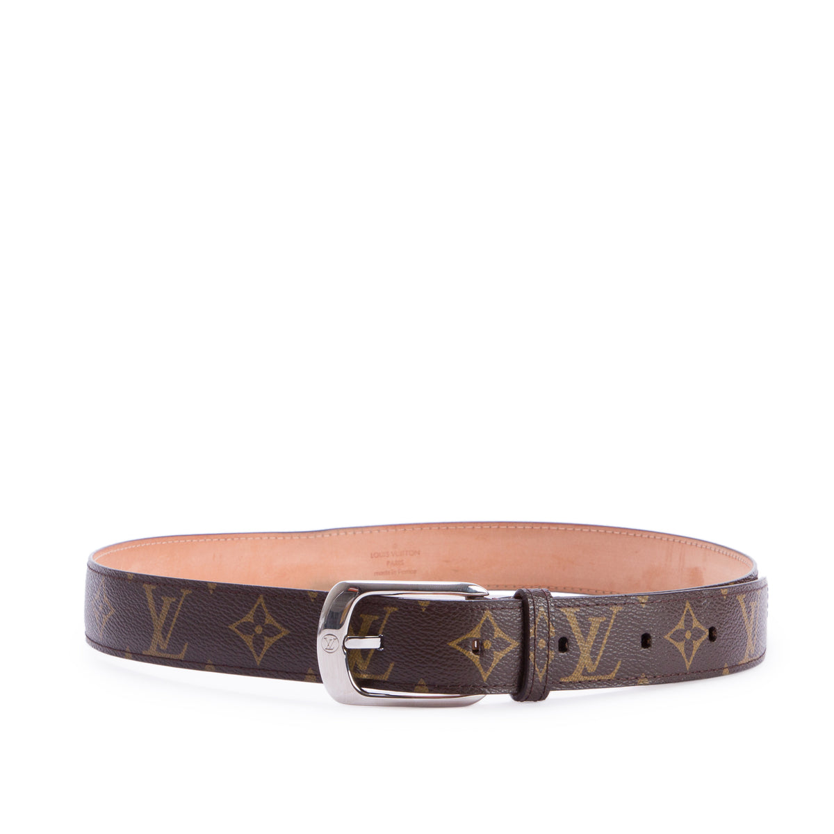 Louis Vuitton Monogram 30 MM Belt with Ellipse Buckle 85 34 w/ Box