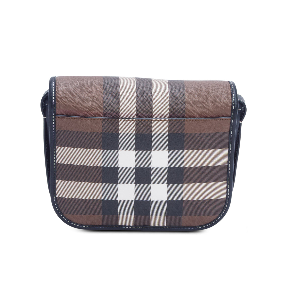 Burberry Brown Check Calfskin E-Canvas Rider Shoulder Bag