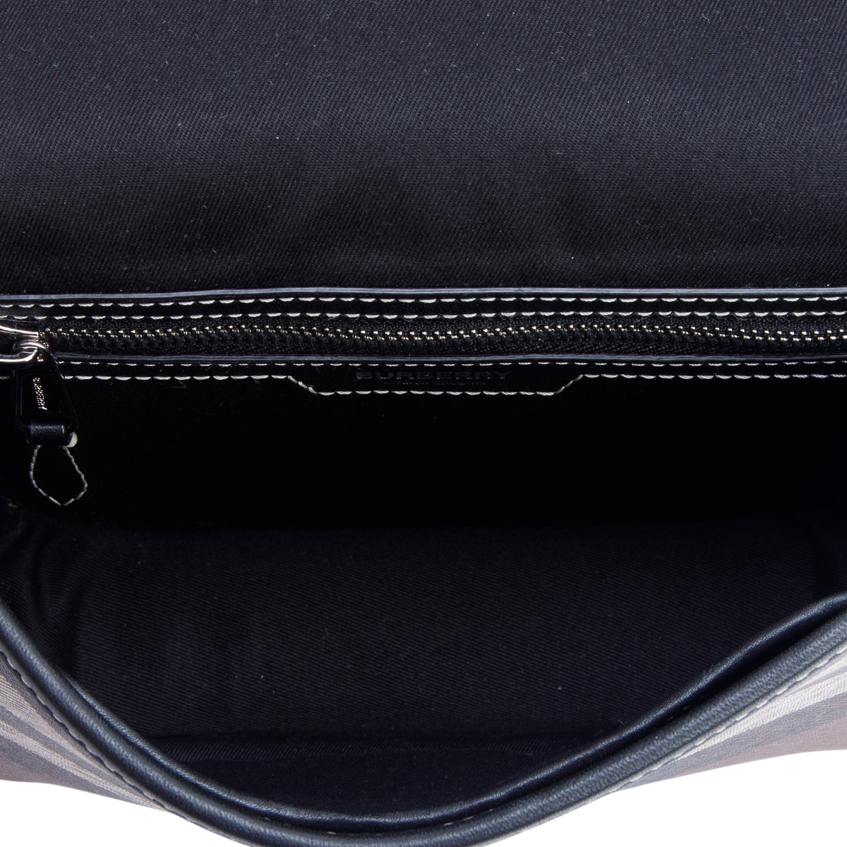Burberry Brown Check Calfskin E-Canvas Rider Shoulder Bag