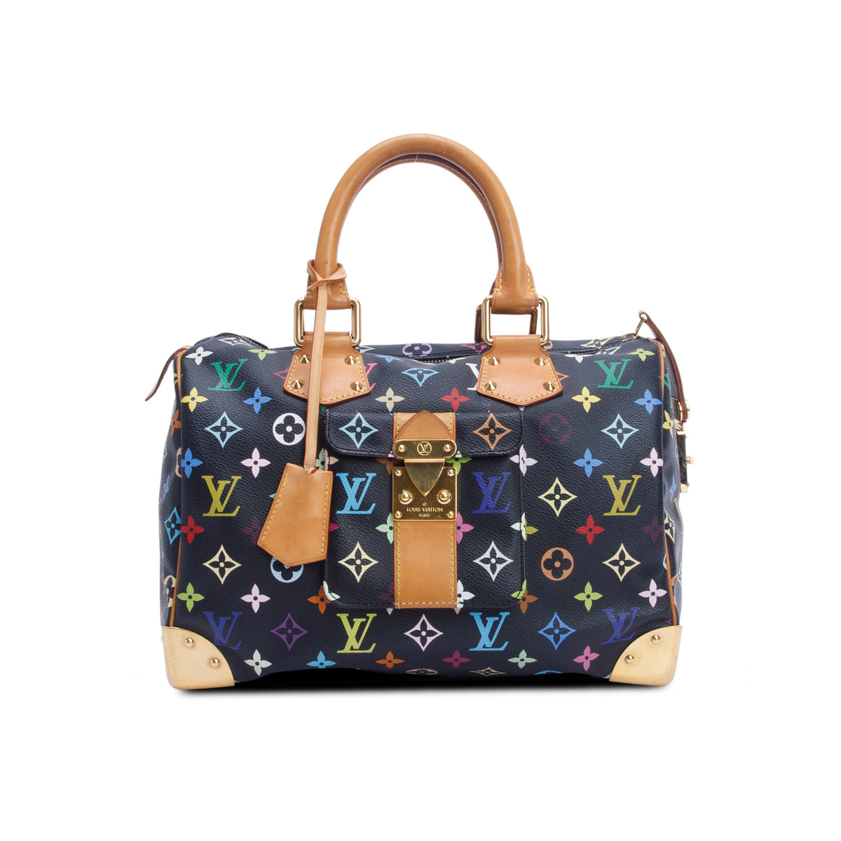 Louis Vuitton Black Monogram Multicolor Speedy 30