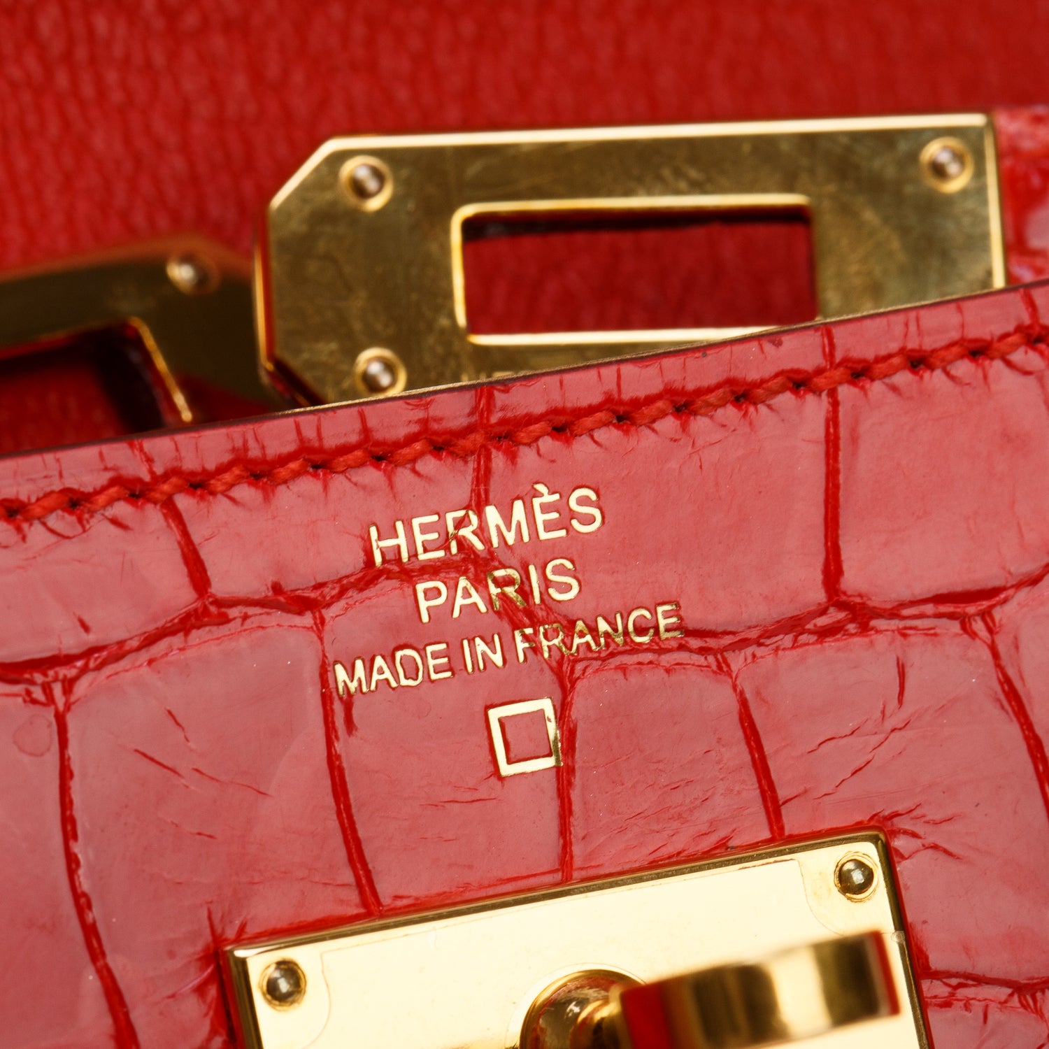 Hermes Geranium Shiny Alligator Classic Kelly Longue Wallet