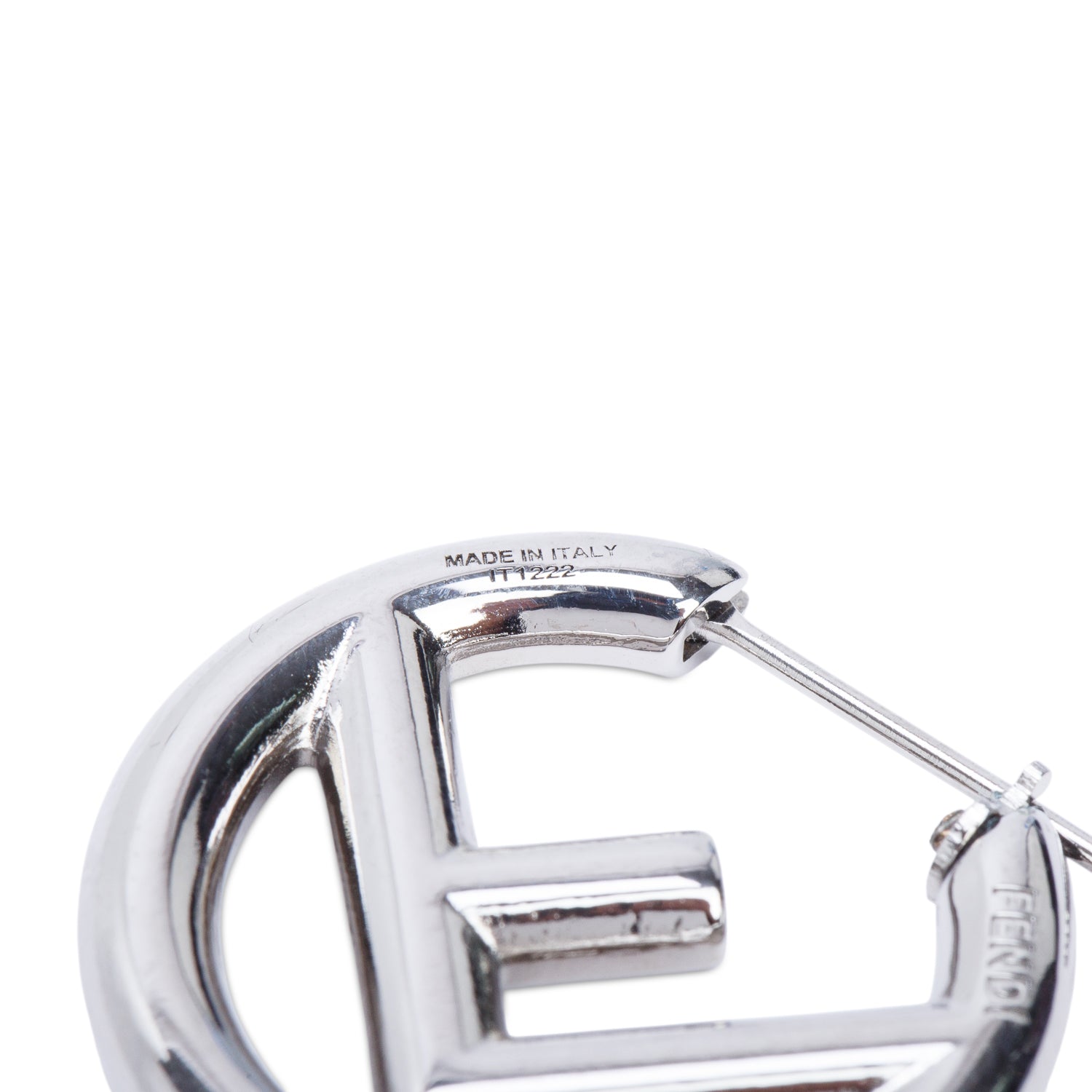 Fendi Palladium-Plated Metal F is Fendi Hoop Earrings