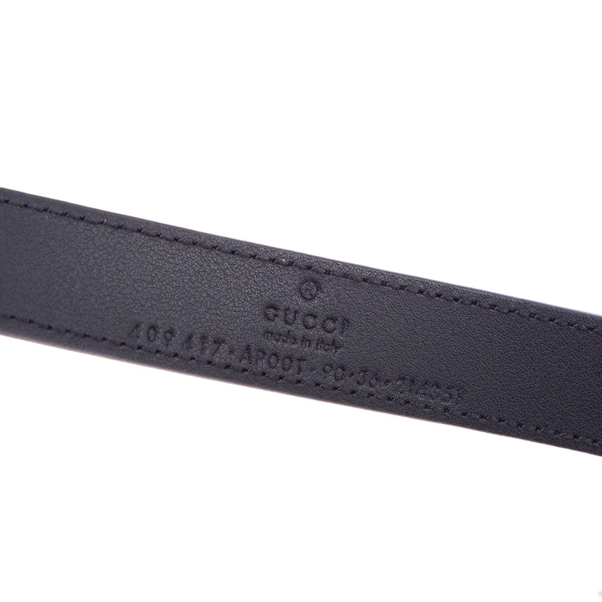 Gucci Black Leather GG Marmont Thin Belt, 90 36