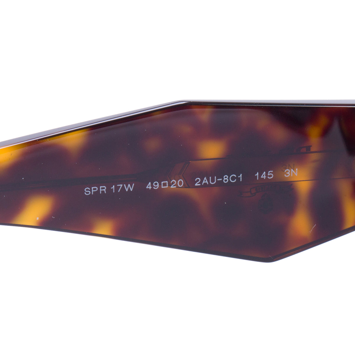 Prada SPR 17W Tortoise Acetate Symbole Rectangular Sunglasses w/ Box & Case