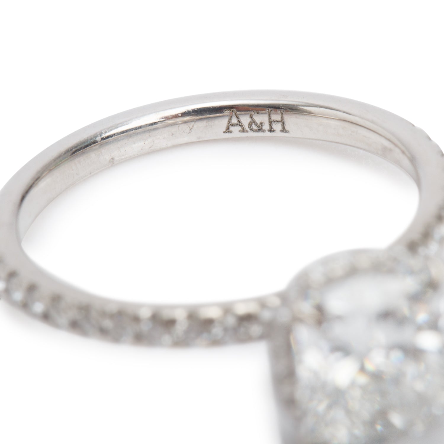 18k White Gold 1.72 ct. Cushion Cut Diamond Engagement Ring, Size 5.25 w/ GIA Certificate