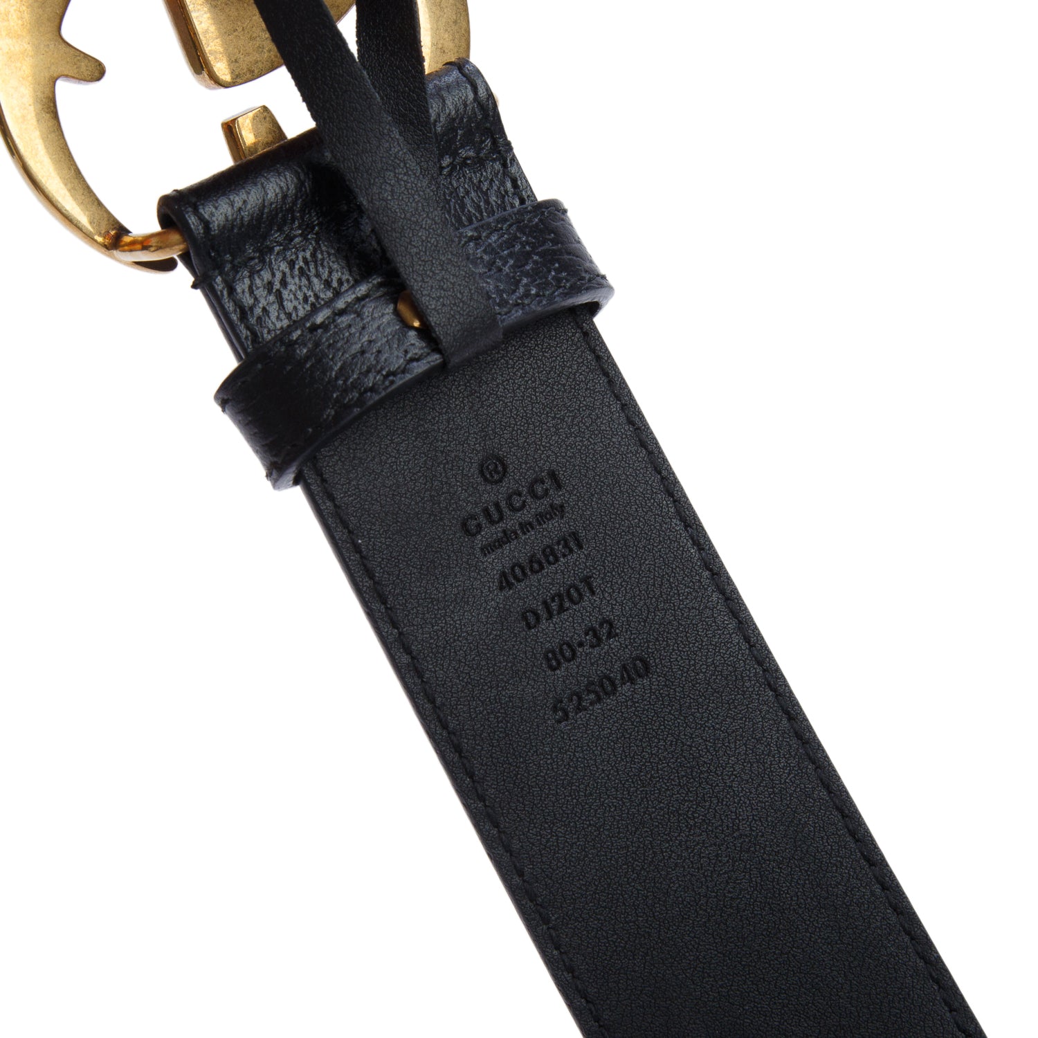 Gucci Black GG Marmont Wide Leather Belt 80 32 w/ Box