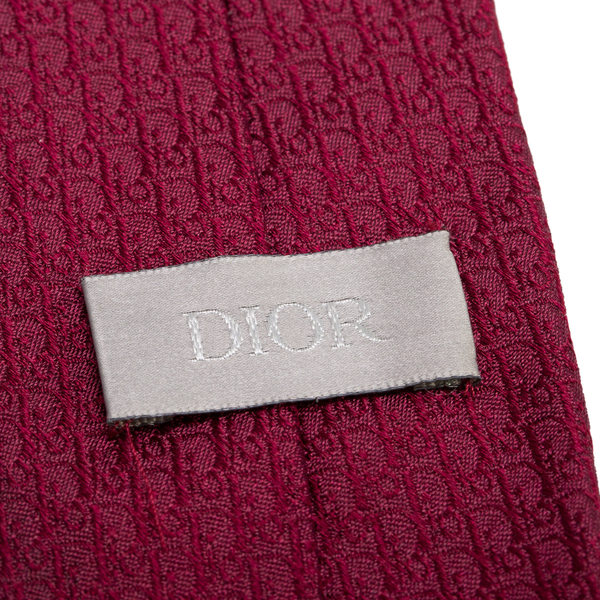 Christian Dior Burgundy Diorissimo Printed Silk Twill Tie