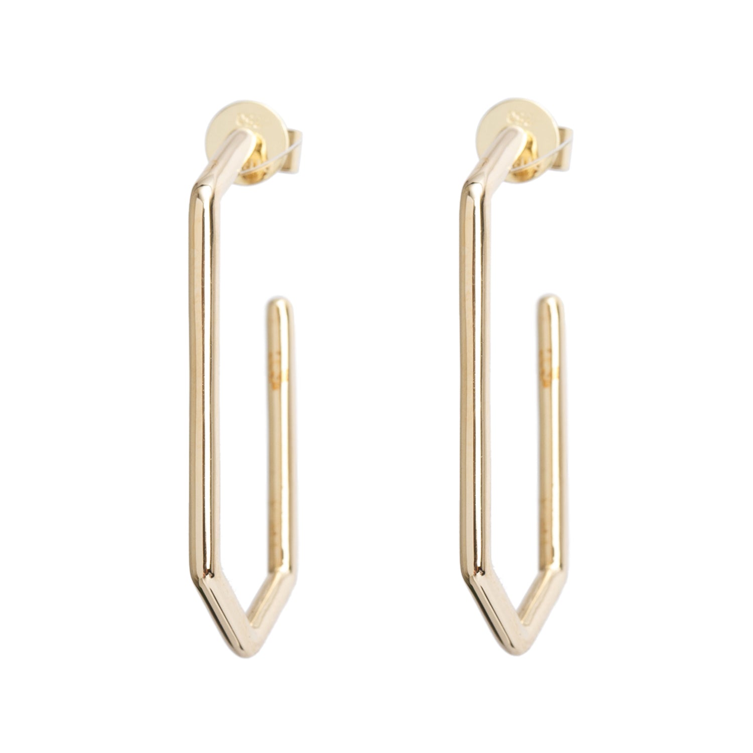 Birks 18k Yellow Gold Elongated Hexagon Drop Earrings