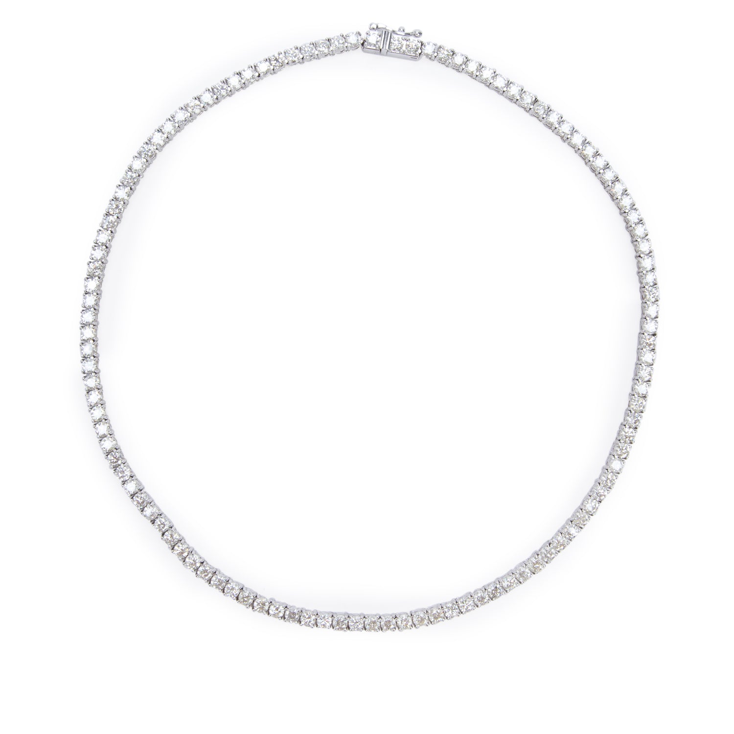 14k White Gold 19.31 tcw. Diamond Tennis Necklace